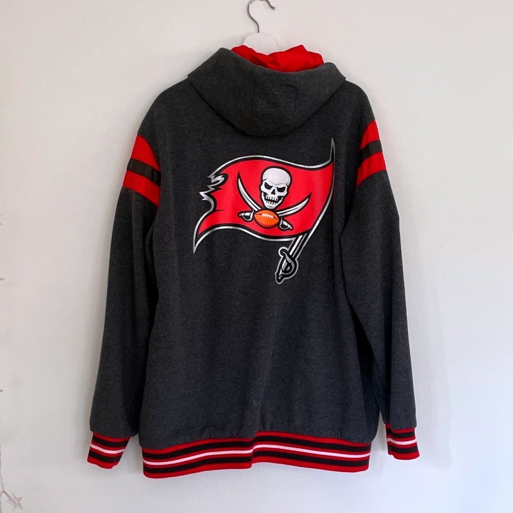 Reversible Tampa Bay Buccaneers NFL Hooded Jacket Full Zip Red Football Mens - Picture 4 of 12